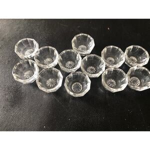 Vtg Crystal Miniature Sauce Bowl Dish Lot Of 12 Formal Dining